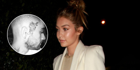  FOTO Gigi Hadid Konfirmasi Tato  di Wajah  Zayn Malik Fake 