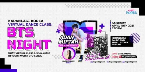 Livestreaming VIRTUAL DANCE CLASS: BTS NIGHT, Seru-Seruan Bareng & Menangkan Total Hadiah Jutaan