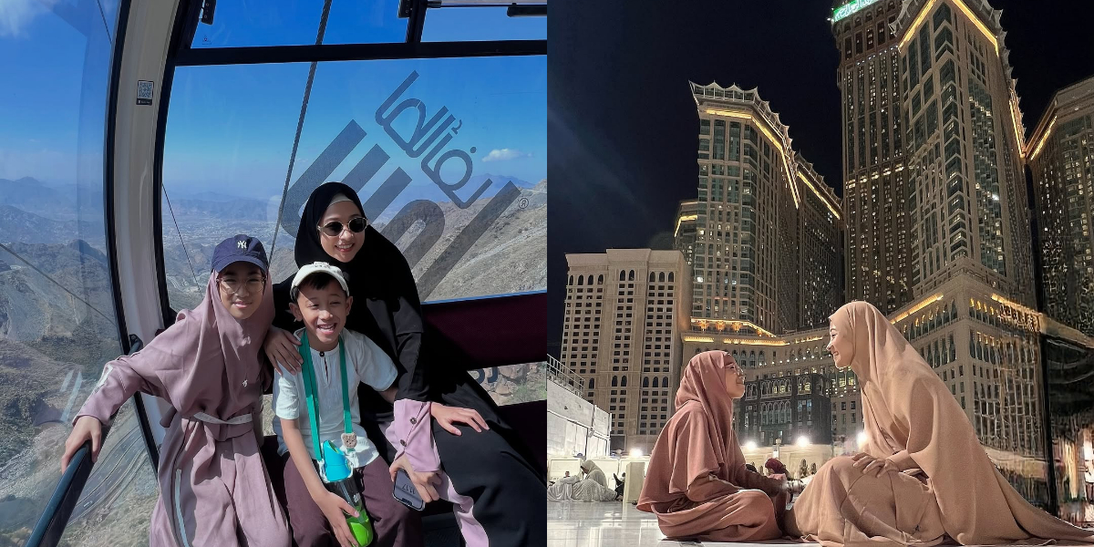 5 Portraits of Poppy Bunga's Umrah with Her Children, Family Goals