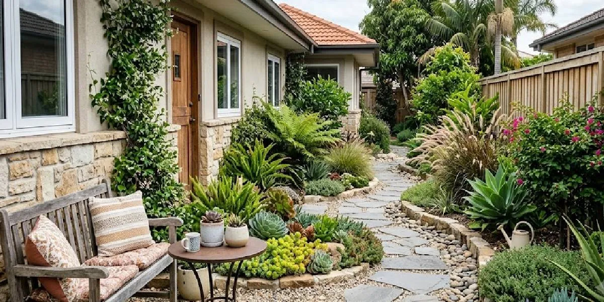 6 Inspirations for Arranging a Side Garden of the House to Keep It Beautiful, Low Maintenance for Modern Homes