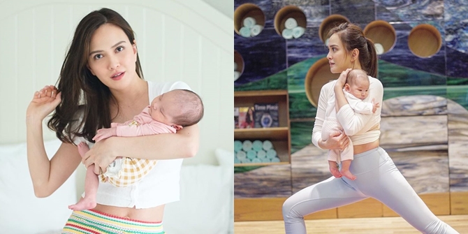 6 Photos of Shandy Aulia Exercising Post 2 Months of Giving Birth, While Carrying the Little One