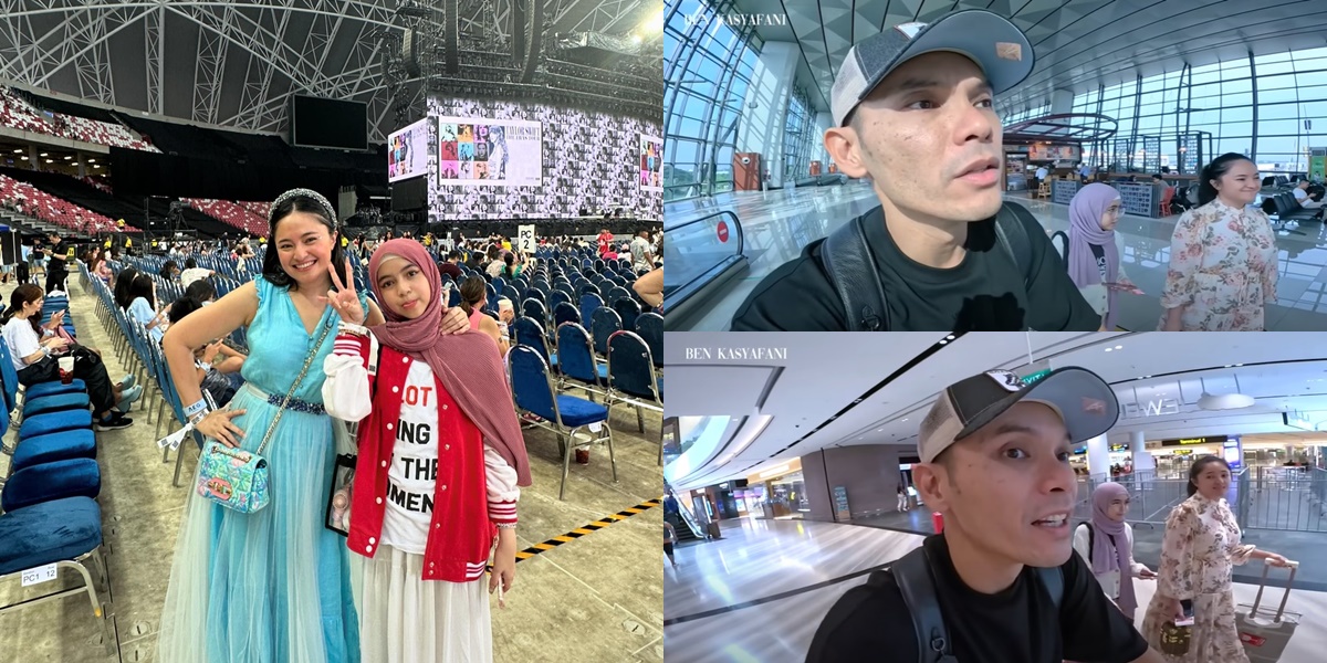 The Moment of Marshanda and Ben Kasyafani Together, Accompanying Their Child to Watch a Concert in Singapore