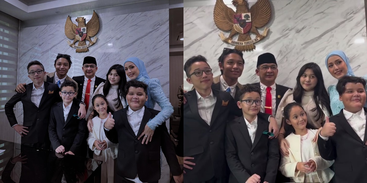 7 Portraits of Pasha Ungu's Children at His Inauguration as a Member of the DPR, Okie Agustina's Beloved Children Also Attended