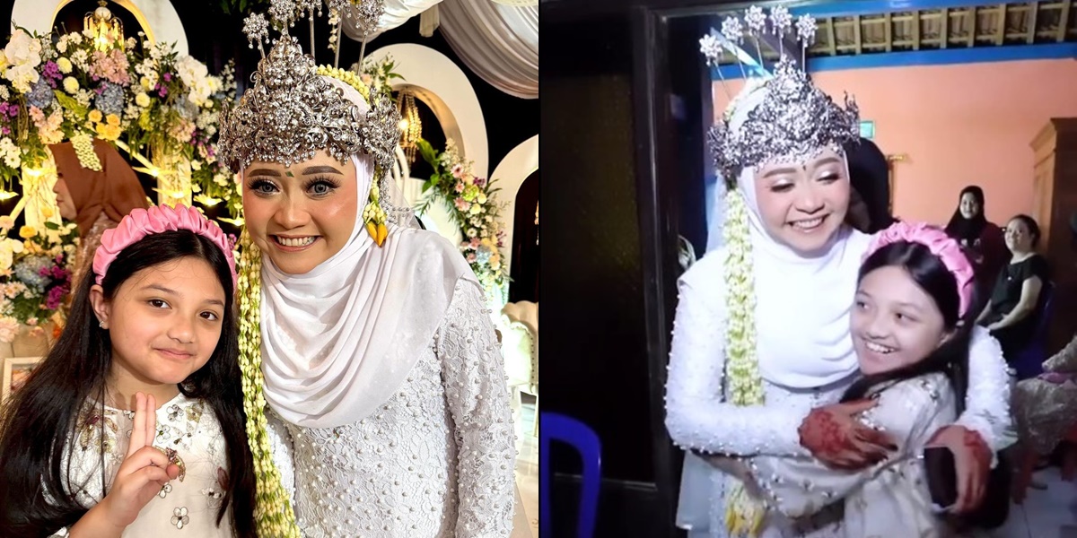 7 Portraits of Arsy Hermansyah Coming to the Wedding of her Caregiver, Looking Naturally Beautiful - Giving a Hug to the Bride