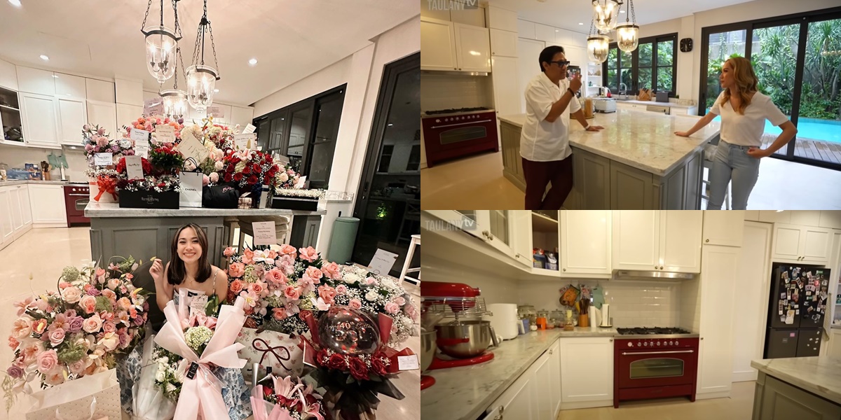 7 Portraits of Bunga Citra Lestari's Luxurious Kitchen with a Large Kitchen Island, Called the Heart of the House