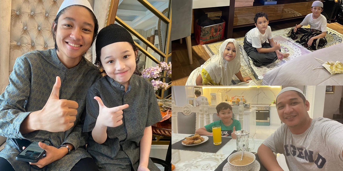 7 Portraits of Dewa, Pasha Ungu's Son, and Adelia Wilhelmina, Who Are Getting More Handsome, Already Becoming the Imam of His Siblings' Prayers