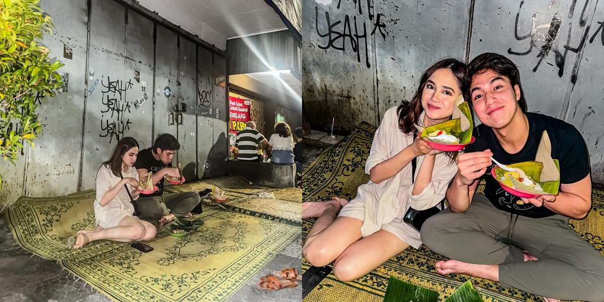 7 Photos of El Rumi and Syifa Hadju Dining on the Ground by the Side of the Road, Sitting on a Mat but Still Romantic