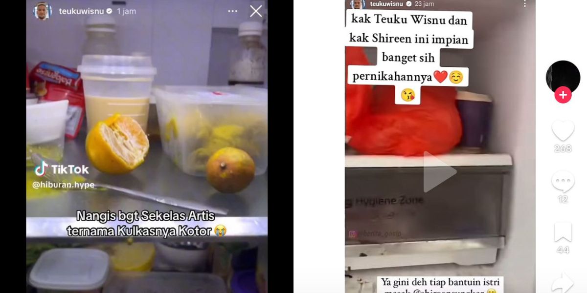 7 Pictures of Teuku Wisnu and Shireen Sungkar's Fridge Contents that are Labelled Dirty and Messy by Netizens