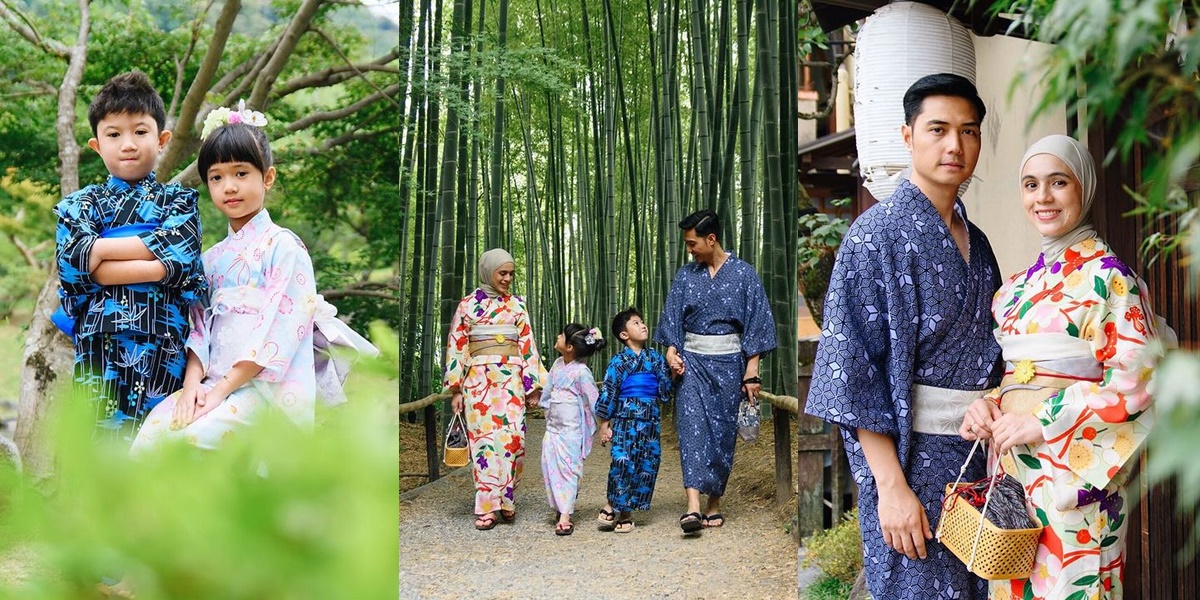 7 Portraits of Nycta Gina's Family Wearing Kimono in Japan, the Eldest Looks Like a Local Resident