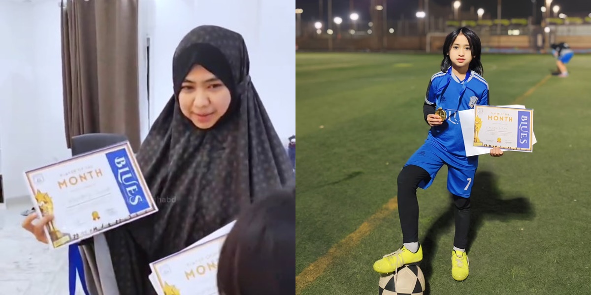 7 Portraits of Khadeejah, Oki Setiana Dewi's Daughter, Who is Great at Soccer and Won Best Player in Egypt