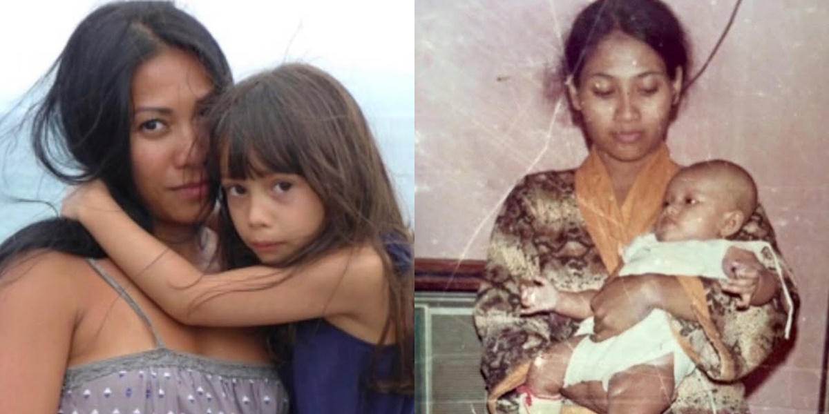 7 Vintage Photos of Anggun C Sasmi like a Split Areca Nut with Her Mother, Carrying Version of Her Daughter Kirana Looks Very Much Alike