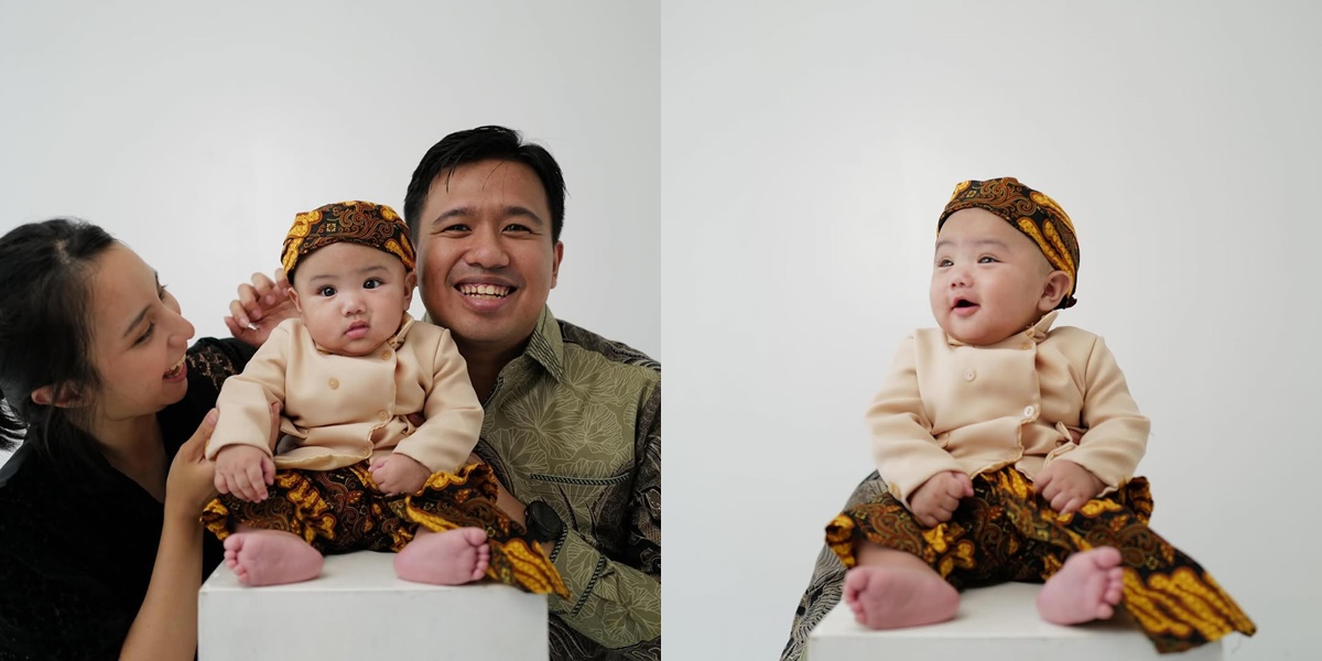 7 Cute and Adorable Photos of Joshua Suherman's Child Wearing Traditional Javanese Clothing, Also Wearing a Blangkon