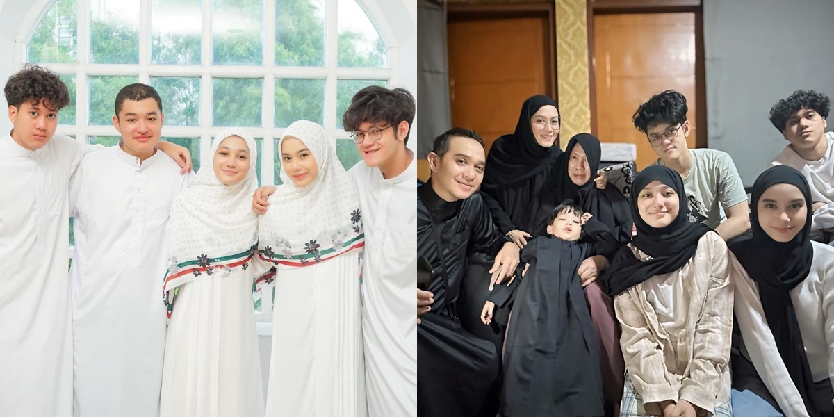 7 Portraits of Lyra Virna and Fadlan Muhammad with Their 6 Children, Both Biological and Stepchildren Get Along