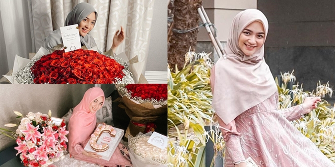 7 Portraits of Citra Kirana's Birthday Moment, Getting Lots of Cakes and Super Huge Bouquets