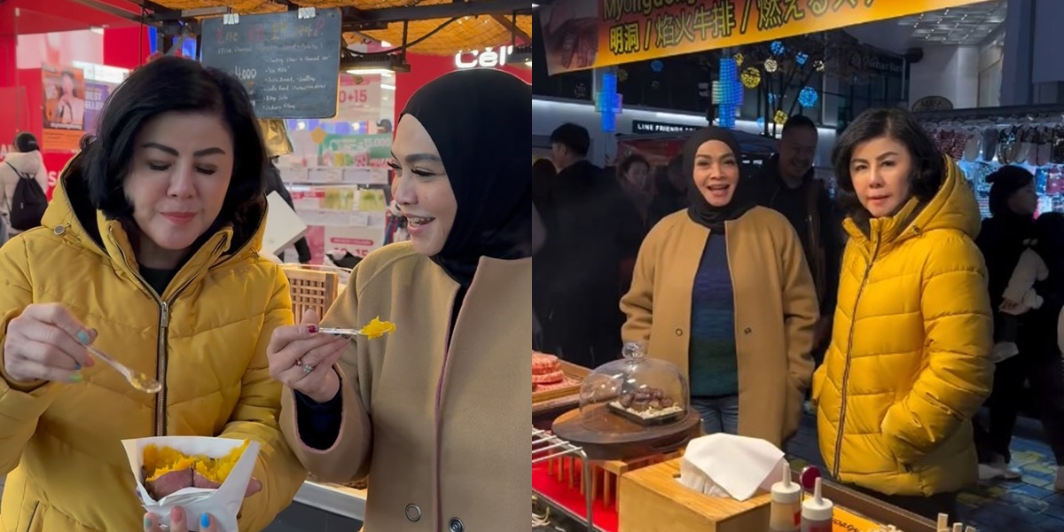 7 Photos of Rieta Amilia and Desiree Tarigan in Korea, Enjoying Street Food from Boiled Yams - Grandma's Hair