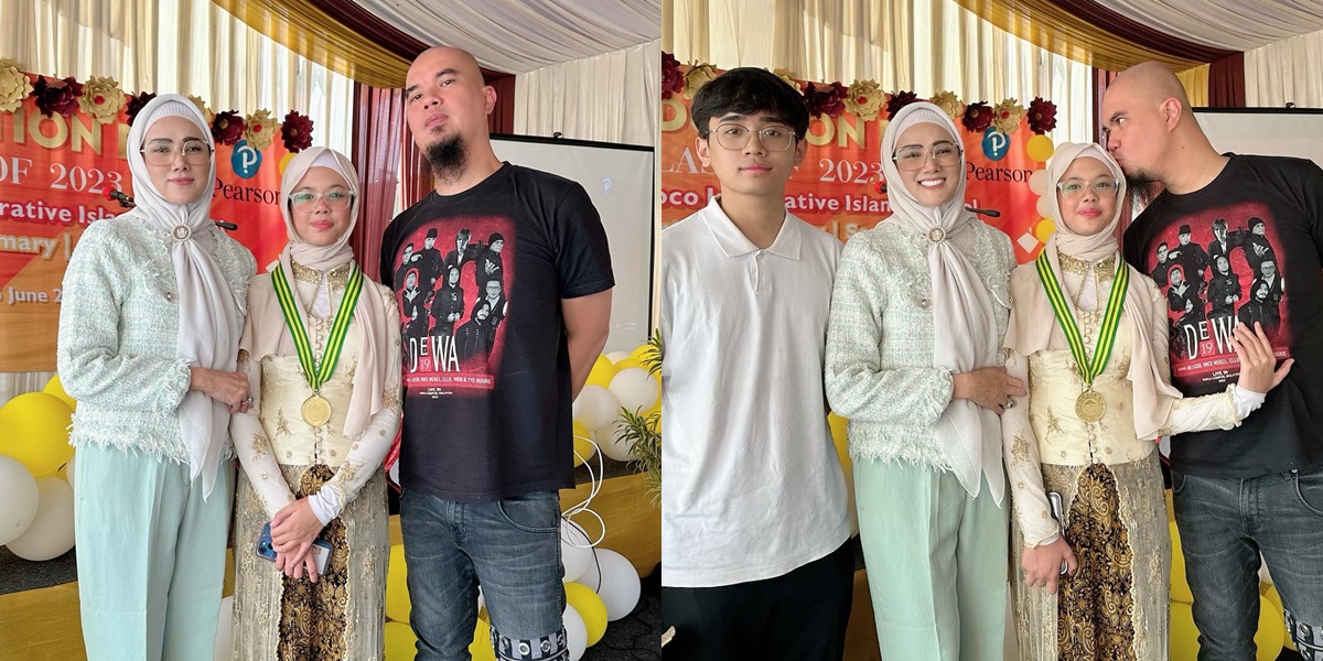 7 Portraits of Safeea Ahmad, Mulan Jameela and Ahmad Dhani's Daughter, on Graduation Day, Looking Different with Hijab
