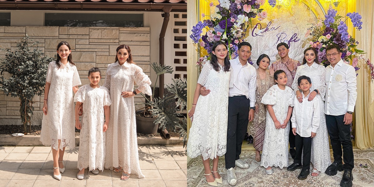7 Portraits of Sarah Menzel, Azriel Hermansyah's Girlfriend, Attending Anang's Family Gathering, Wearing Matching Outfits