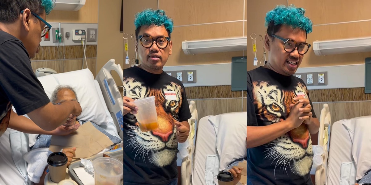 7 Portraits of Uya Kuya Taking Care of Parents in American Hospital, Providing Sour Vegetable Soup for His Sick Father