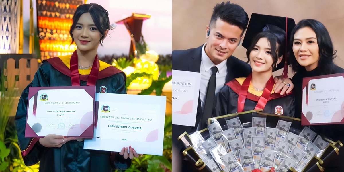 7 Portraits of Choky Andriano's Graduation, Focused on the Money Bouquet Being Held - Using Dollars