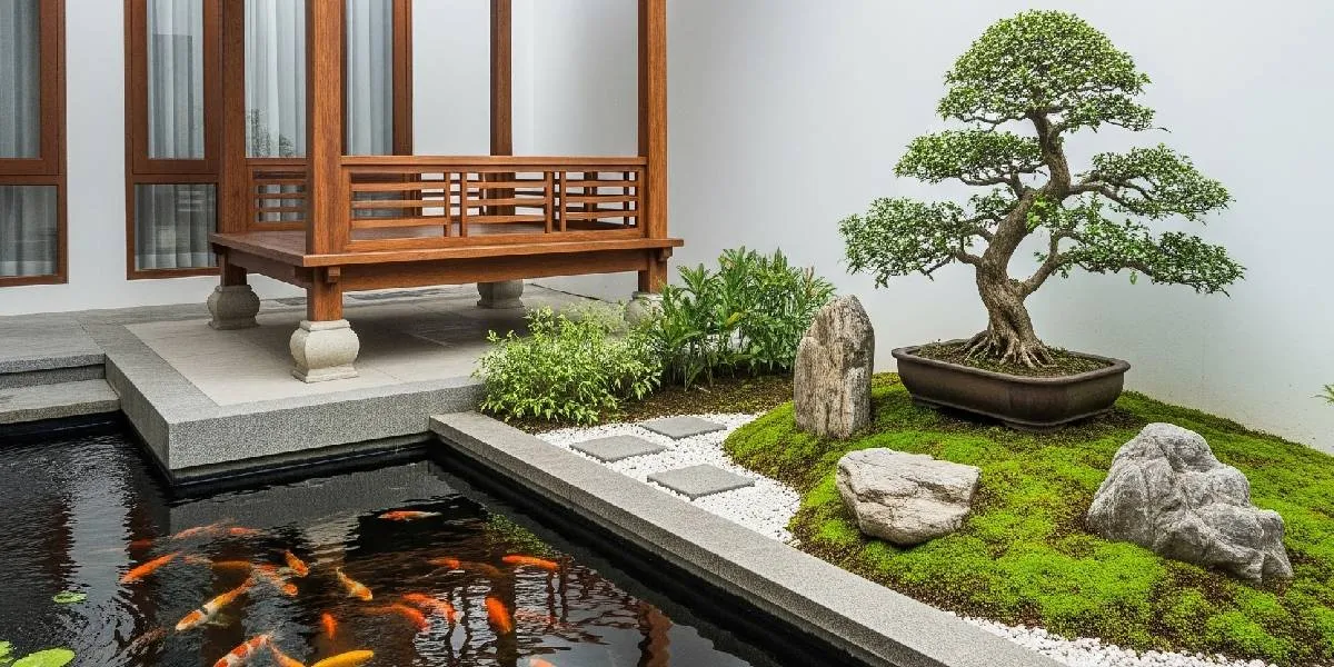 8 House Corner Designs with Fish Ponds and Gazebos, Make Relaxation Areas More Comfortable