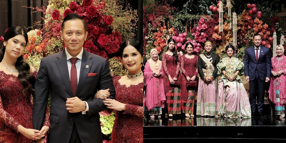 8 Portraits of Almira Accompanying Annisa Pohan and AHY to a Wedding, Looking Elegant - Her Height is Eye-Catching