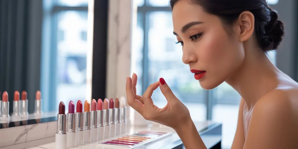 Memilih Lipstik. (AI Generated)