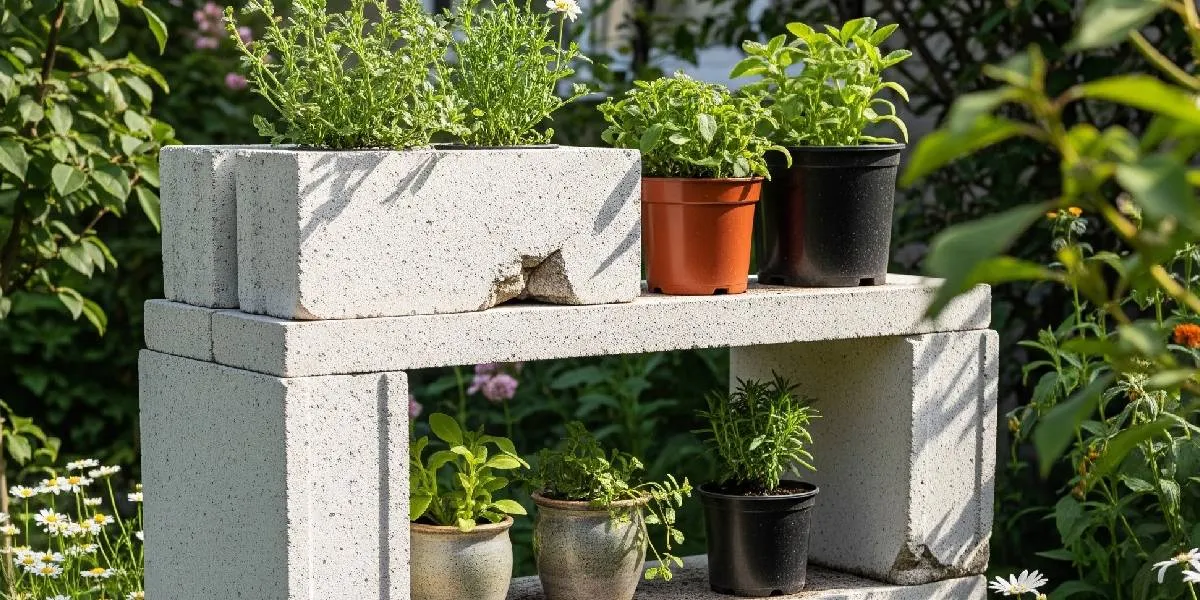 How to Assemble a Plant Pot Shelf from Used Blocks to Make it Sturdy, Neat, and Cost-Effective