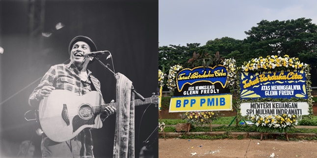 Rows of Condolence Flower Arrangements Already Lined Up at Glenn Fredly's Grave