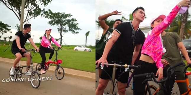 Rumored to Have Reconciled, Here are 7 Photos of Natasha Wilona and Verrell Bramasta Riding Bicycles Together