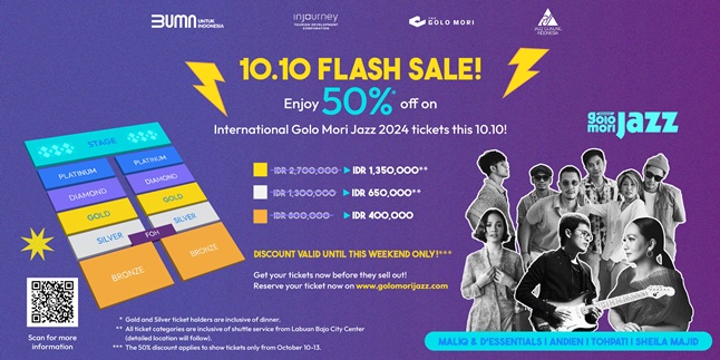 Flash Sale 10.10 International Golo Mori Jazz 2024 Tickets Up to 50% Off, Enjoy the Beauty of Indonesia's Nature with the Sounds of Music