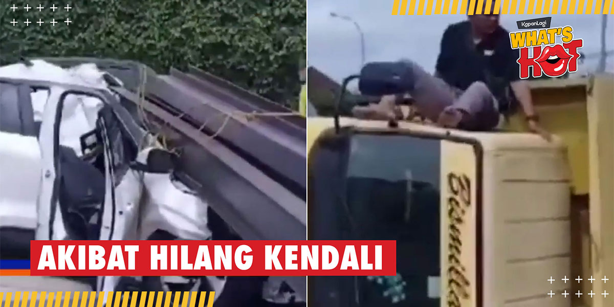 Failed to Control the Steering, A Crushed Car Hit by Steel on the Depok - Antasari Toll Road