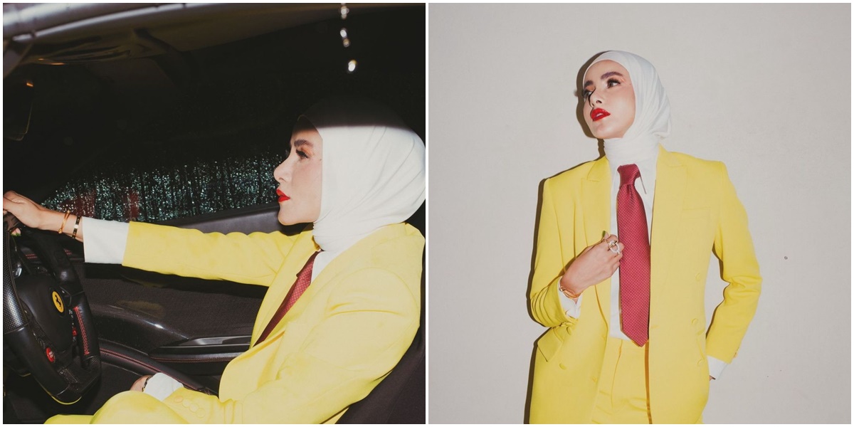 Olla Ramlan's Stunning New Style, Yellow Power Suit with Chic Style Becomes the Spotlight of Netizens!