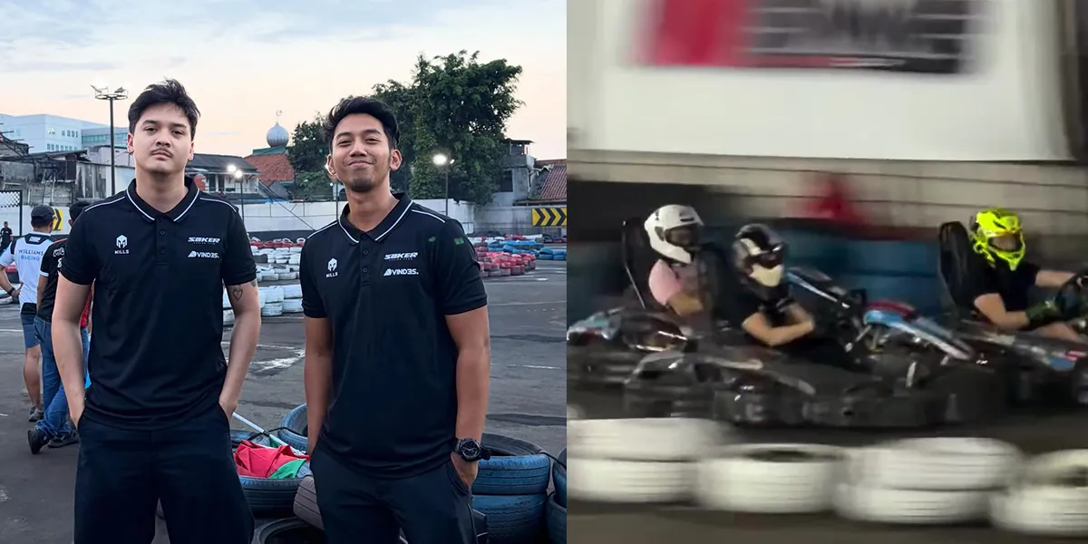 His Style Like a Professional Racer, Baskara Mahendra Enjoys Playing Go-Kart with Friends