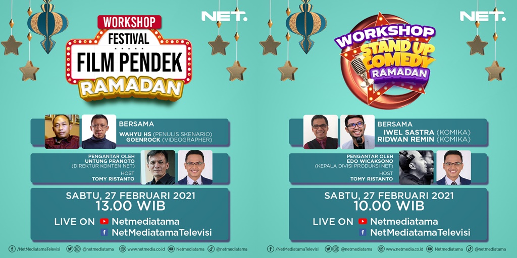 Holding a Virtual Event, NET will Broadcast Short Film Workshop and Ramadhan Stand Up Comedy Workshop