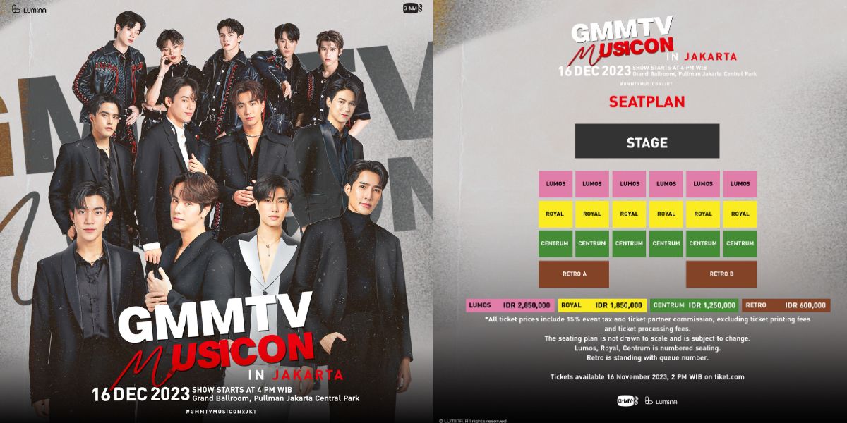 Shocking Fans, Lumina Entertainment Presents Concert 'GMMTV MUSICON IN JAKARTA 2023' - Here's the Ticket Price!