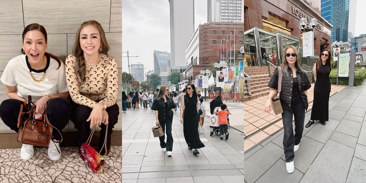 Wives of Businessmen Gang, 10 Portraits of Momo Geisha and Maia Estianty Vacationing Together in Singapore - Exude Luxury Aura