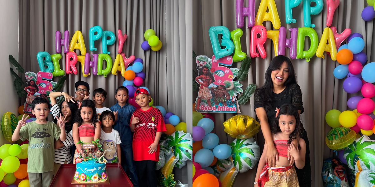 Gewa, the Daughter of Mutia Ayu and Glenn Fredly, Celebrates Her 5th Birthday, Looks Adorable as Moana