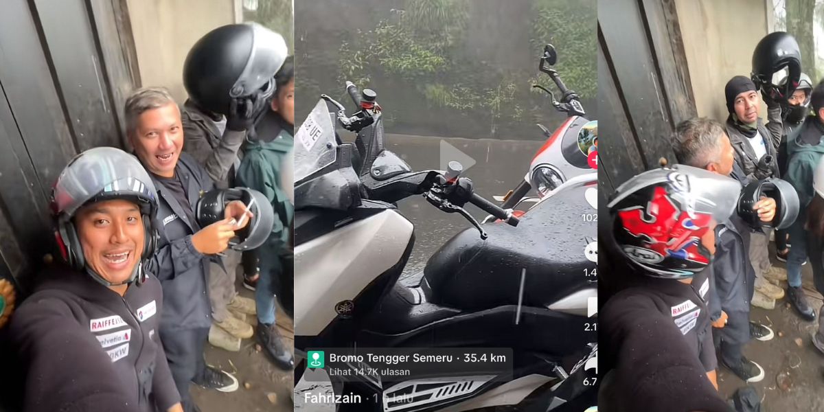 So Lucky, This Man Sheltered with The Dudas Minus One Motorcycle Gang - Gading Marten's Friendliness