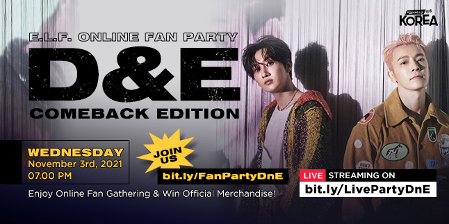 Join the Fun of E.L.F. FAN PARTY D&E COMEBACK EDITION Live Streaming and Win a Signed Album by DONGHAE - EUNHYUK