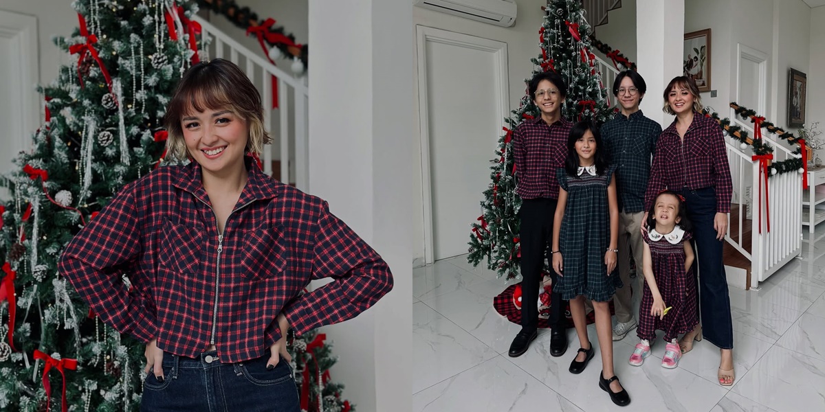 As a Single Parent, 7 Portraits of Joanna Alexandra Welcoming Christmas with Four Children - Coordinated in Tartan Outfits