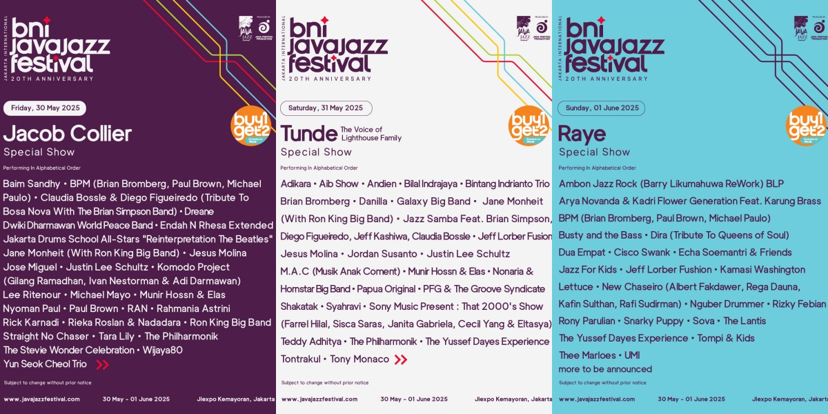 Jakarta International BNI Java Jazz Festival Announces Lineup of New Musicians