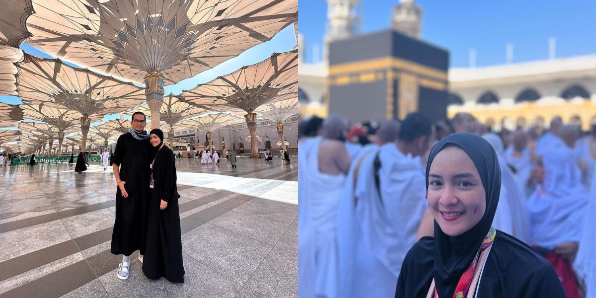 Far from the Screen, This is the Beautiful Portrait of Intan Nuraini during Umrah with Her Husband