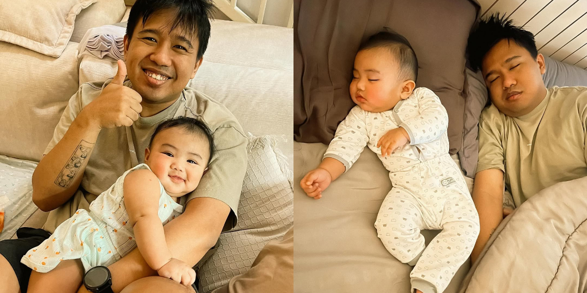 Joshua Suherman Caring for Baby Elio, Ends Up Sleeping with the Child