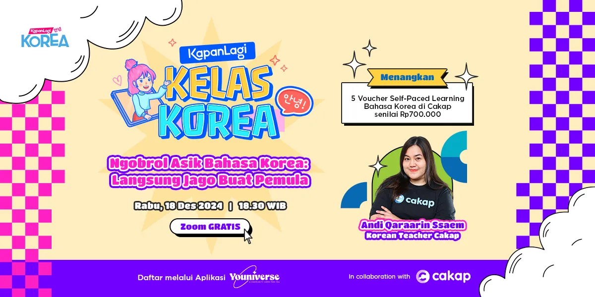 KapanLagi Korean Language Class "Fun Korean Conversation and Become Pro in No Time" with Andi Qaraarin Ssaem