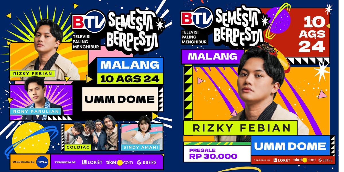 BTV Semesta Berpesta Concert Will Be Held in Malang City, Featuring Rizky Febian to Coldiac!