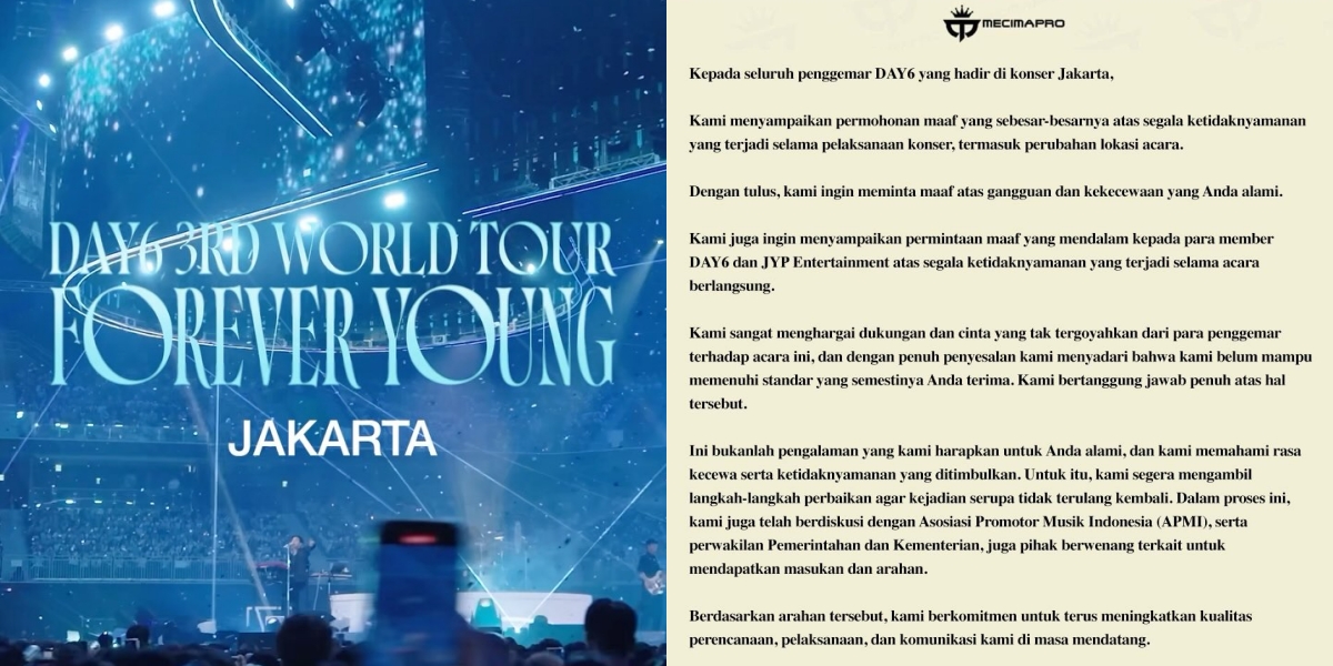 Mecima Pro Apologizes After DAY6 Concert in Jakarta Receives Criticism from Fans, Here is Their Official Statement