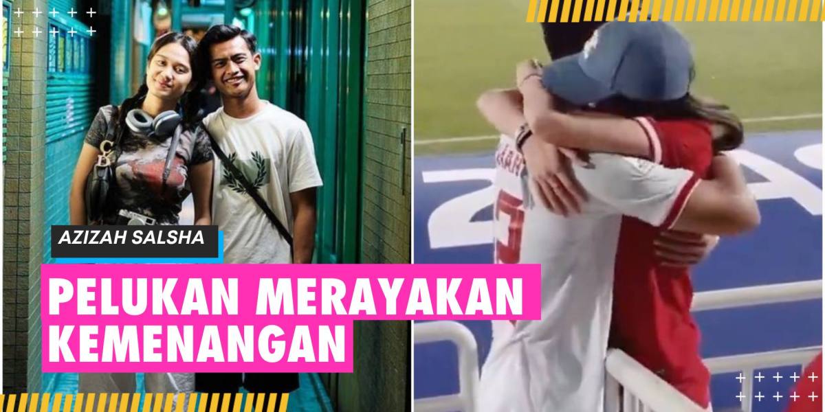 Momen Azizah Salsha & Pratama Arhan Hugging to Celebrate Indonesia's Victory