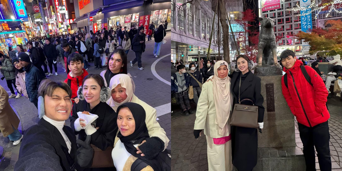 Dewi Perssik Moments Taking Family on Year-End Vacation to Shibuya