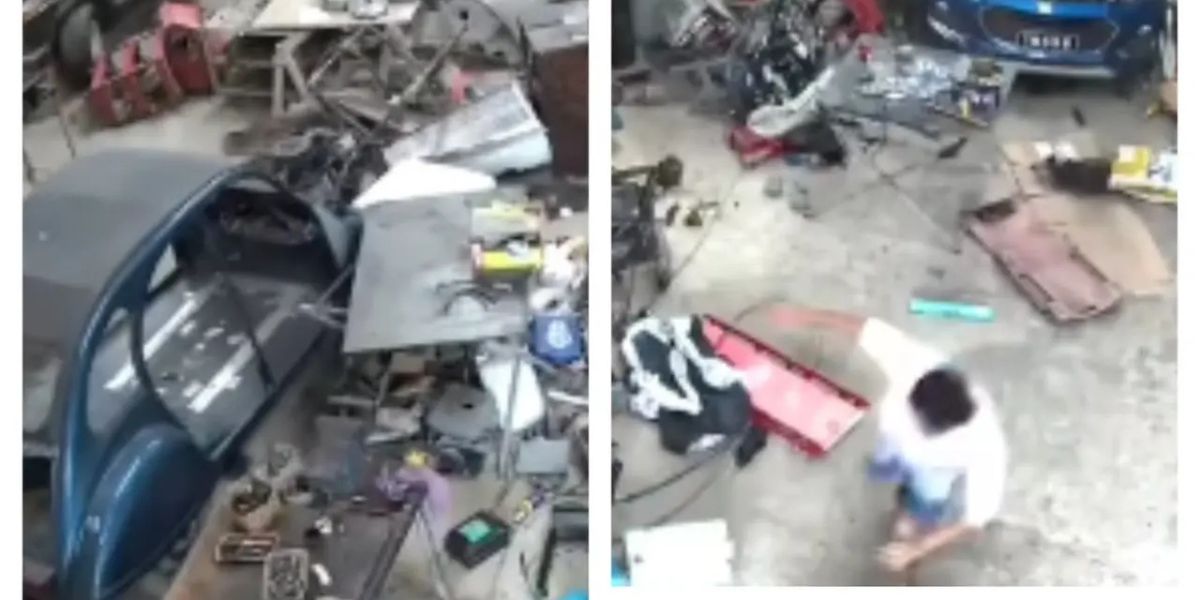 Moment of 7.3 Magnitude Earthquake in Vanuatu Captured by CCTV, Cars in the Garage Shaking Violently