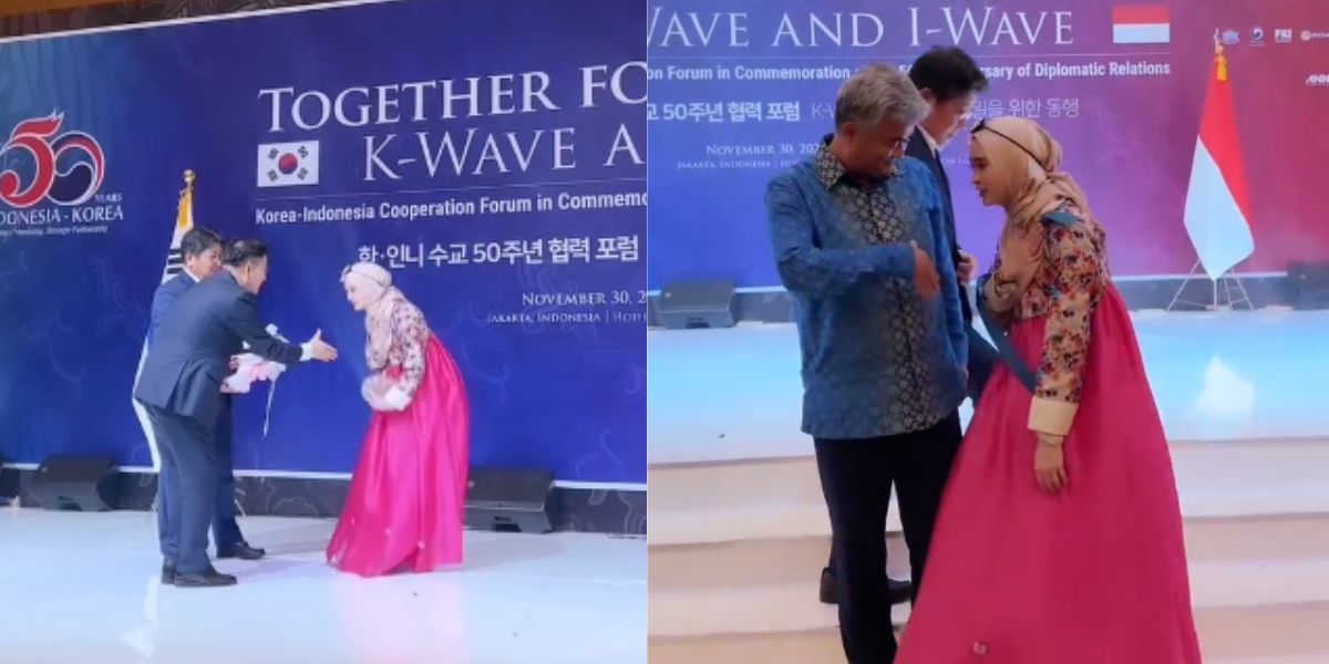 Inara Rusli's Moment of Refusing to Shake Hands with Korean Officials at the 'Indonesia Korea 50 Years' Event - Flooded with Praise from Netizens